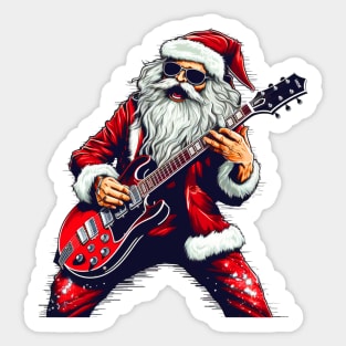 Guitar Santa Sticker